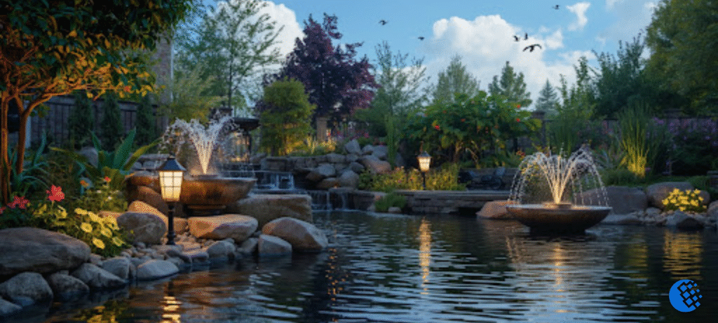 fountain pumps and pond lights