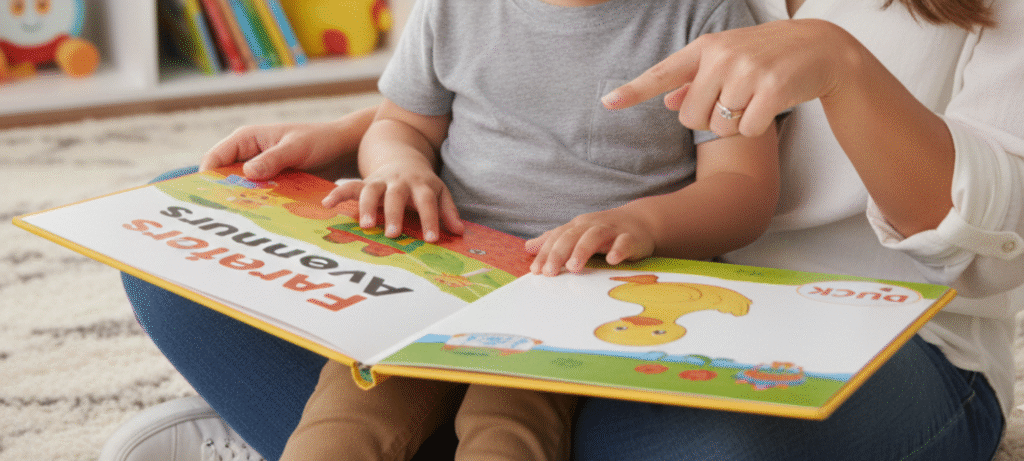 Reading aloud and emphasizing endings helps children connect sounds to meaning