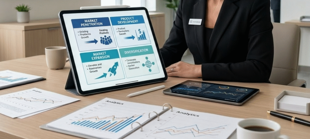 ansooff matrix business growth strategy framework