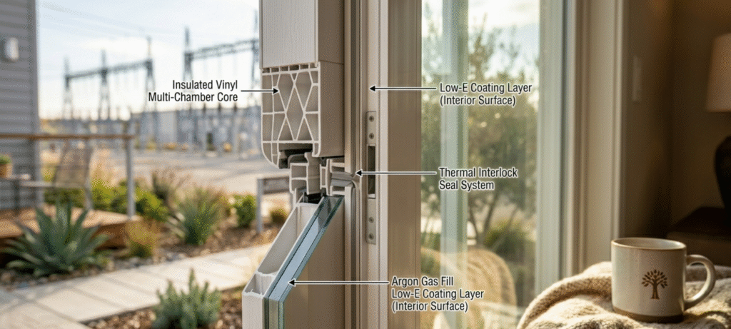 energy efficient sliding glass door