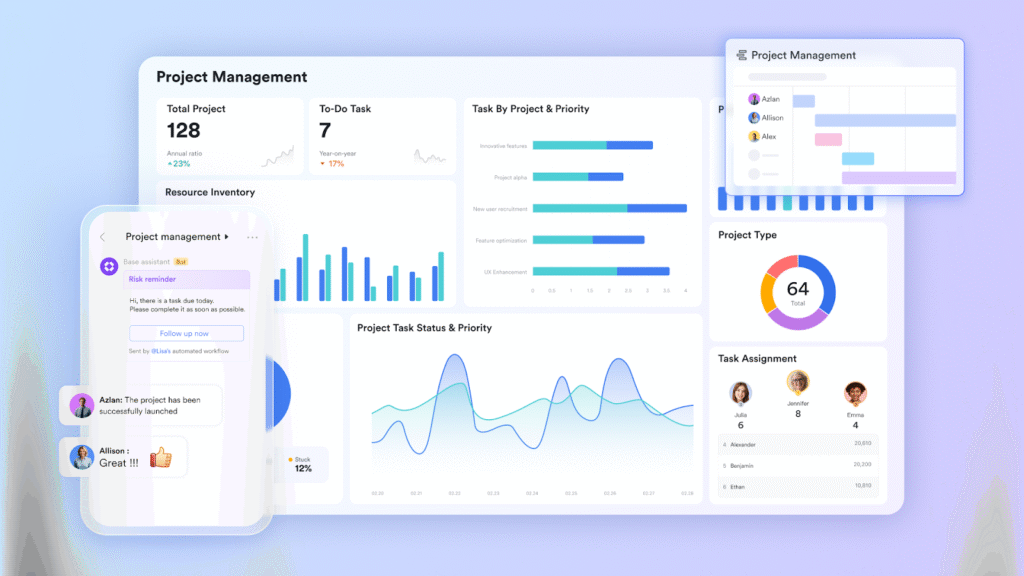 Lark works as a project management hub