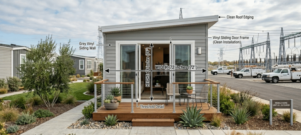 mobile home sliding glass door 72x76