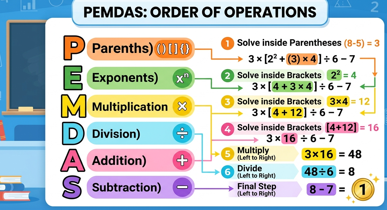 PEMDAS order of operations rules