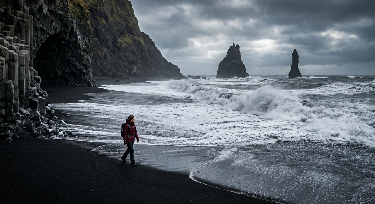 Reynisfjara black sand beach Iceland itinerary