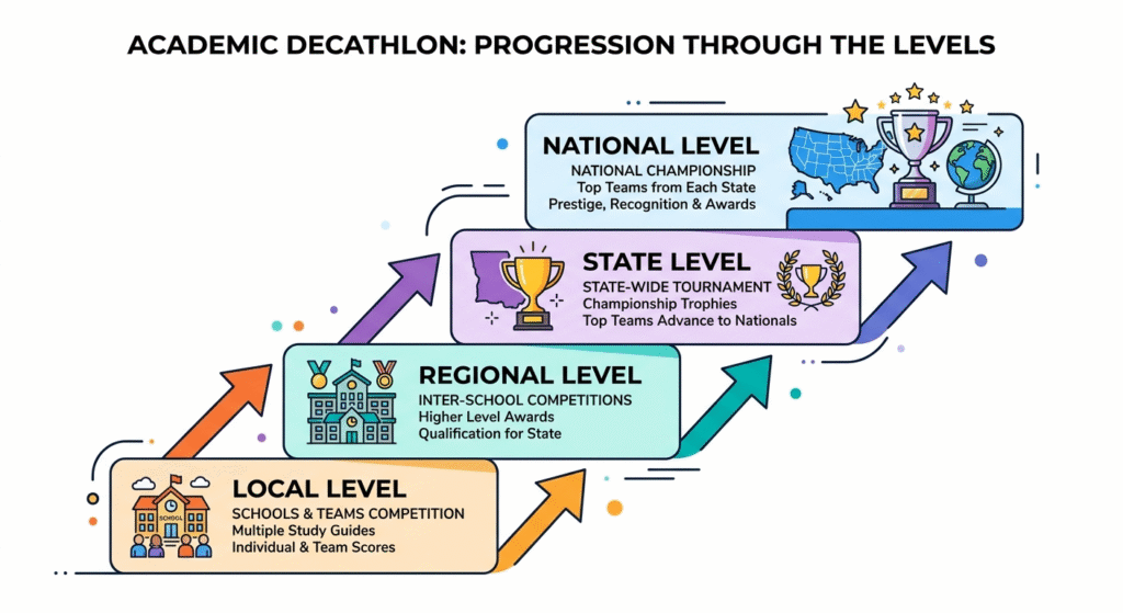 academic decathlon levels progression diagram