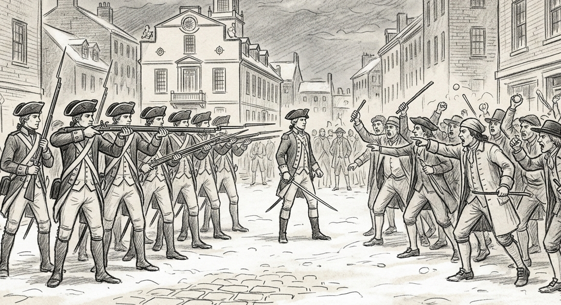 boston massacre easy drawing step by step