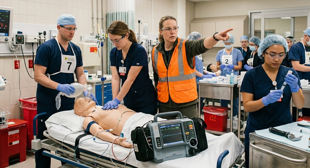 hospital code team leader assigning roles resuscitation emergency coordination