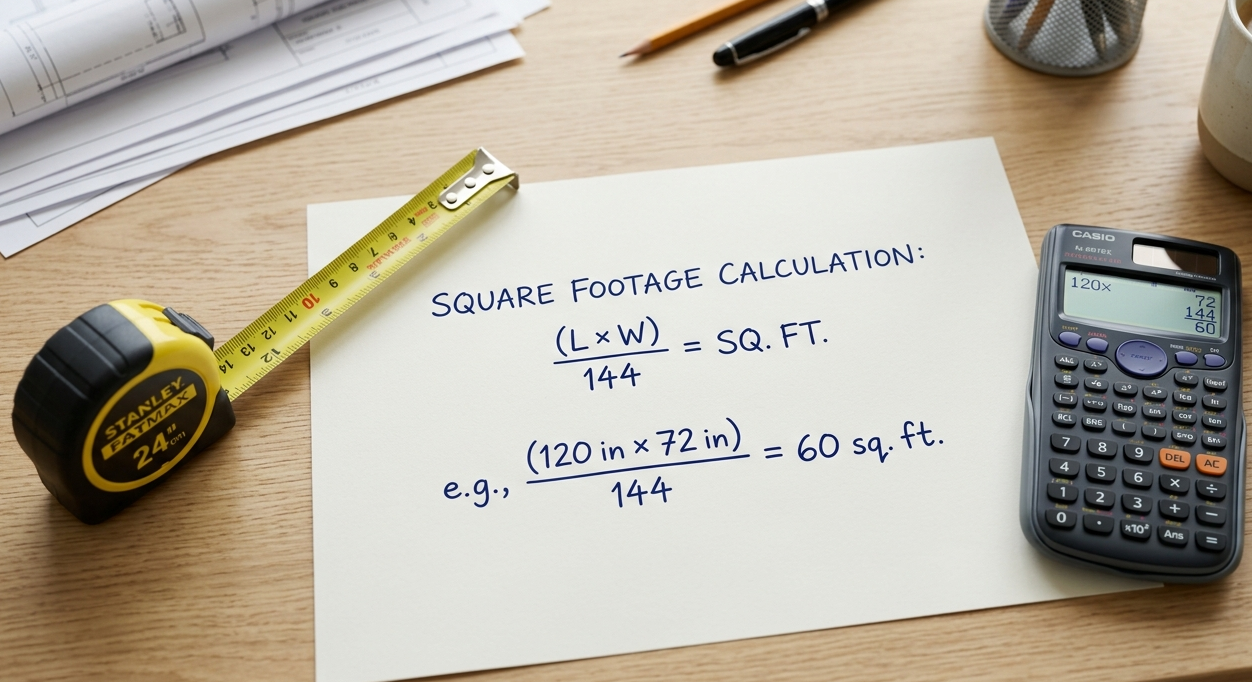 how to calculate countertop square footage