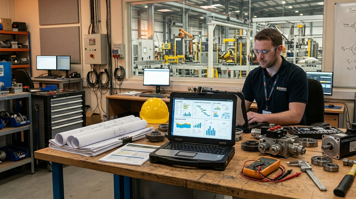 Maintenance Technician Learning CMMS Software Online