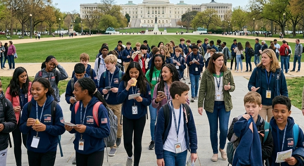 Middle school educational trip in Washington DC