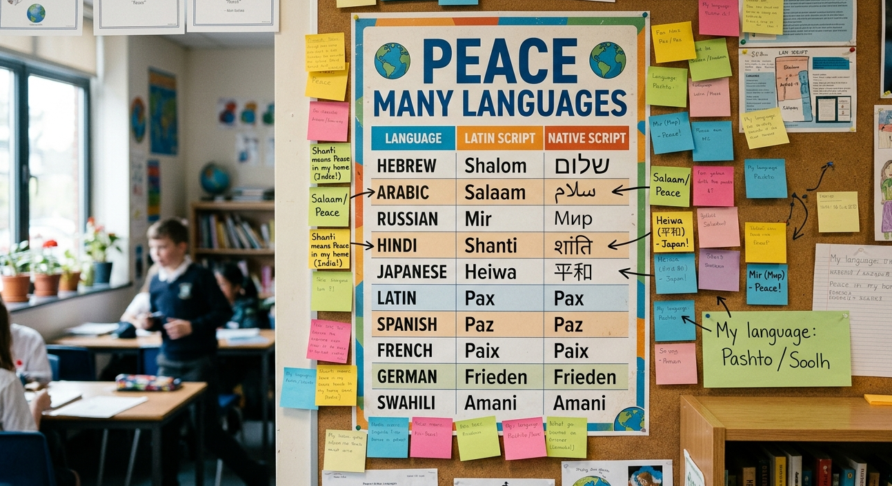 Peace in Many Languages Translation Table Visualization