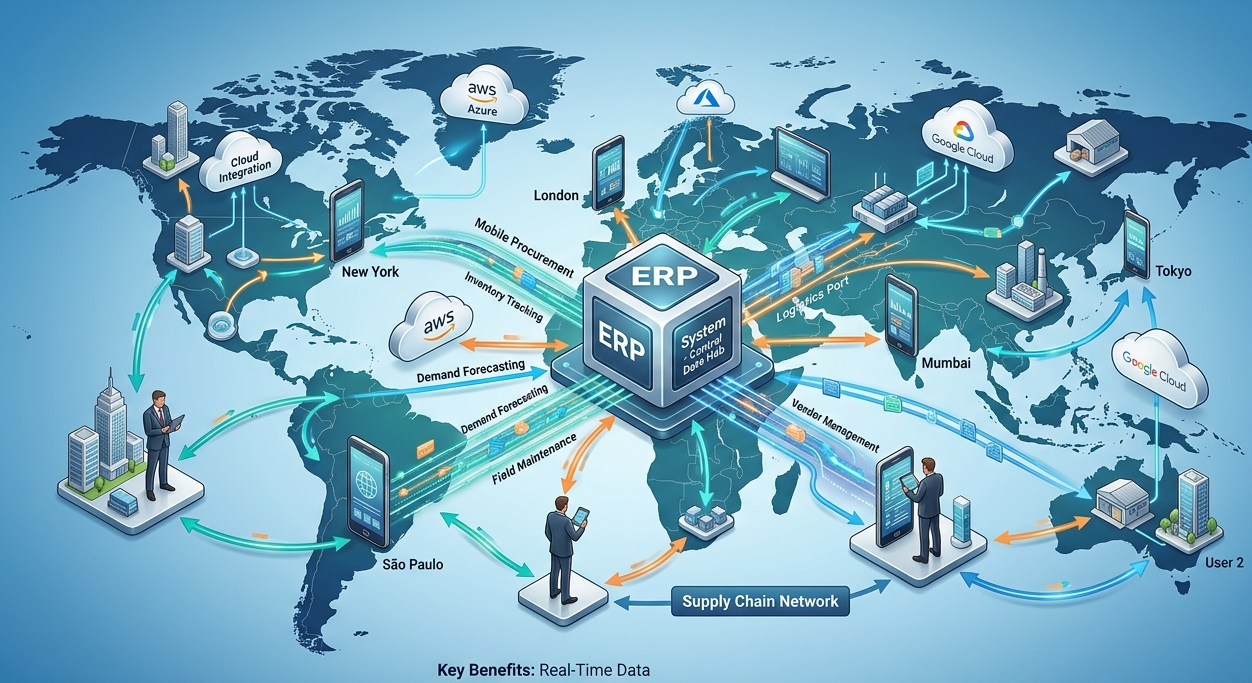 mobile procurement ecosystem connected to ERP systems