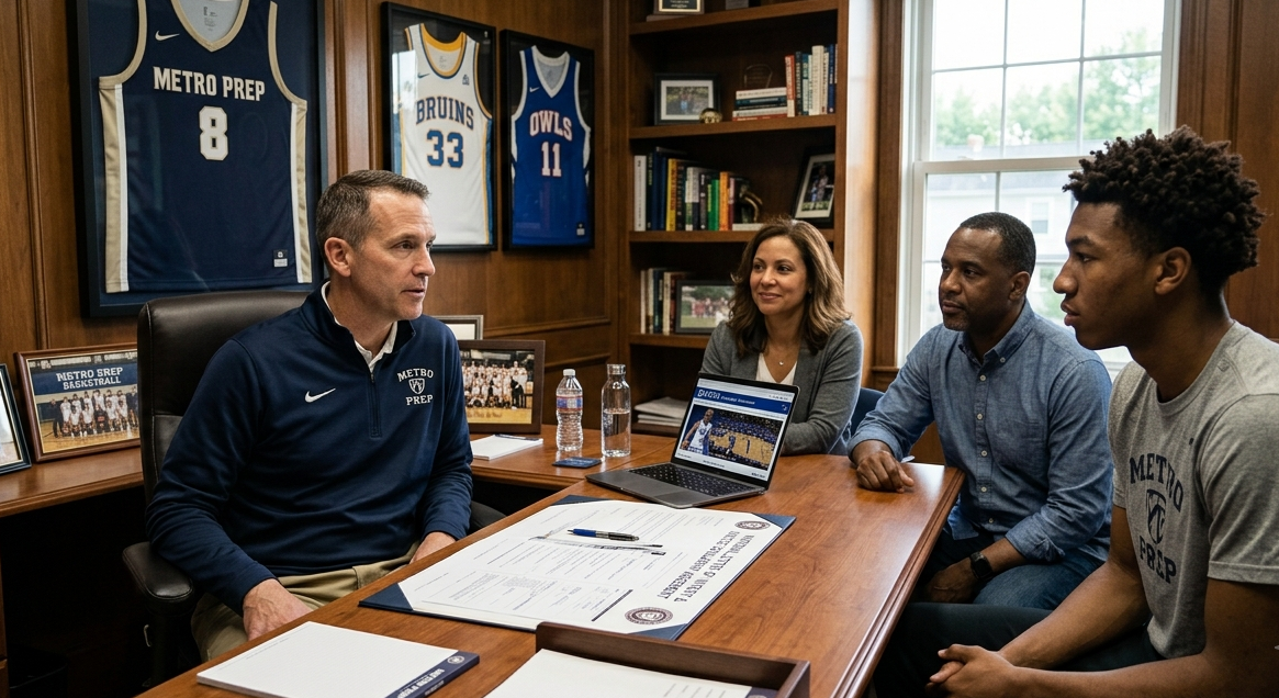 College basketball scholarship signing and recruitment process