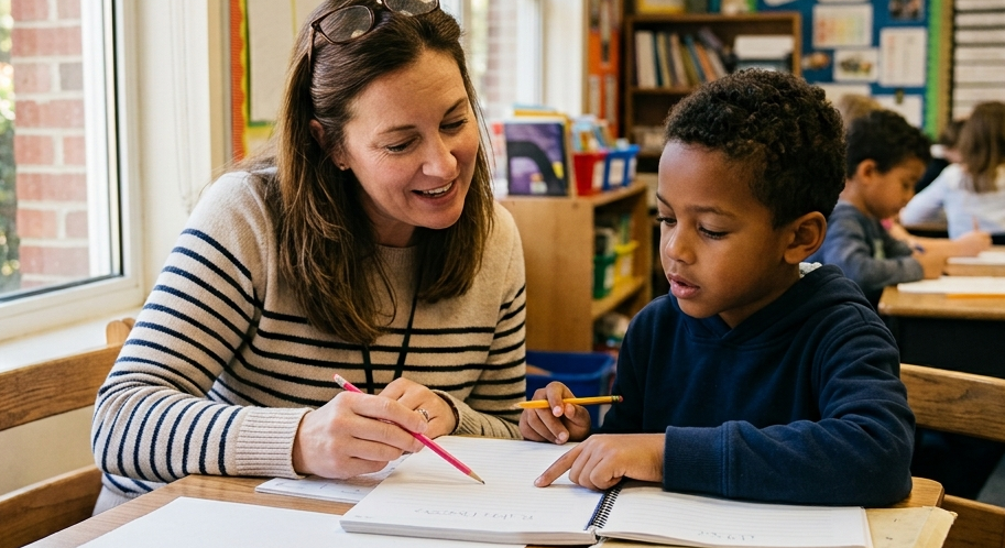 Comparing current student performance with learning goals helps identify achievement gaps.