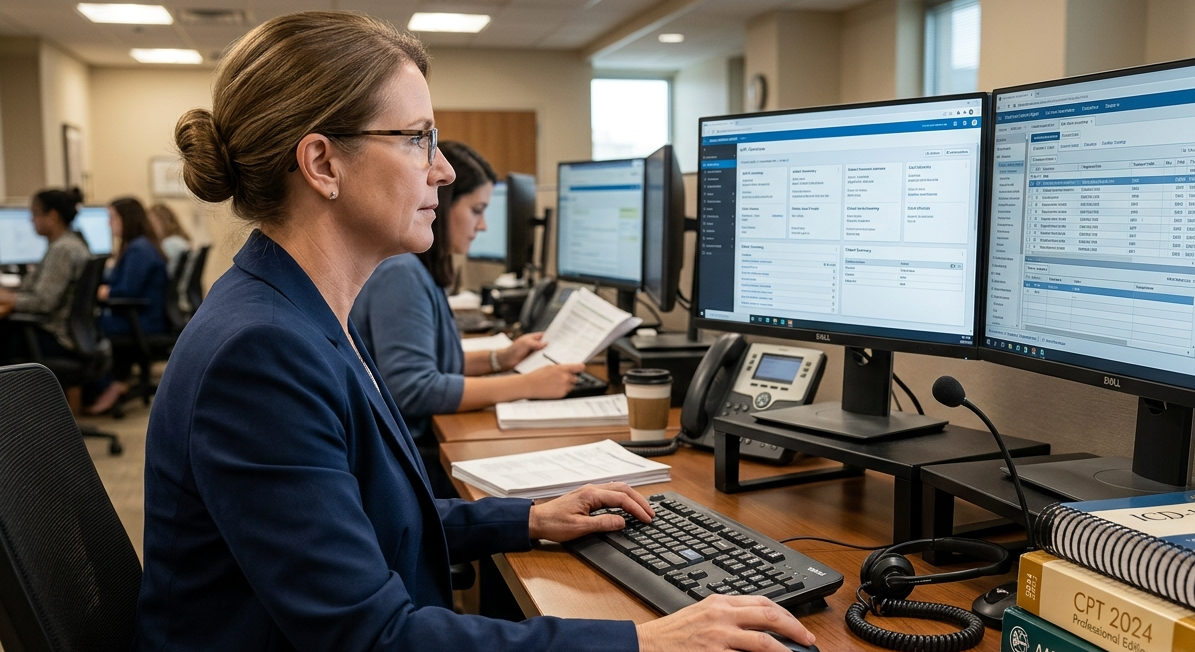 Medical coder using electronic health record software