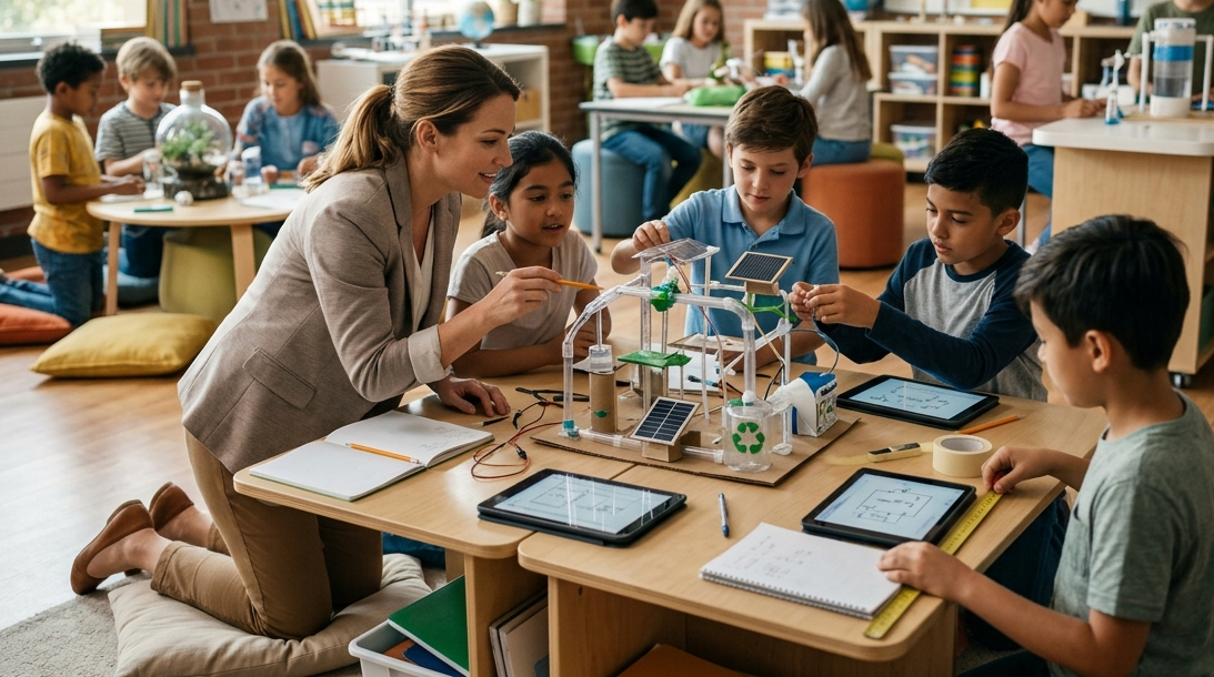 Students learning through project-based education