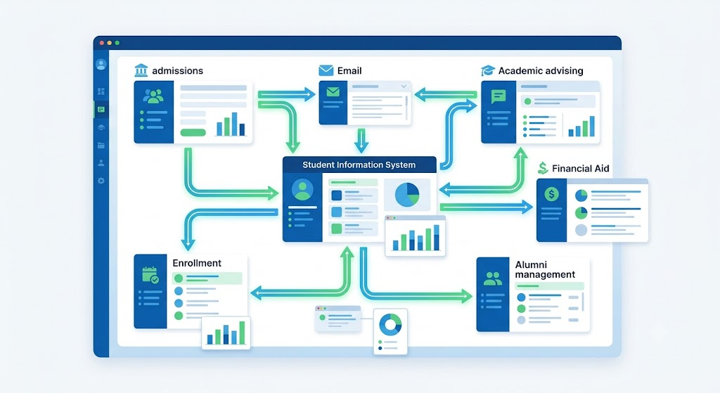 University CRM connected with admissions and student services