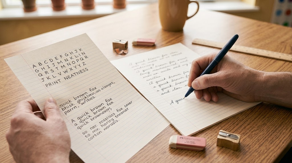 Difference between cursive and print handwriting