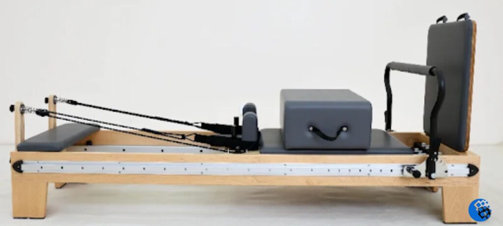 wooden Pilates reformer