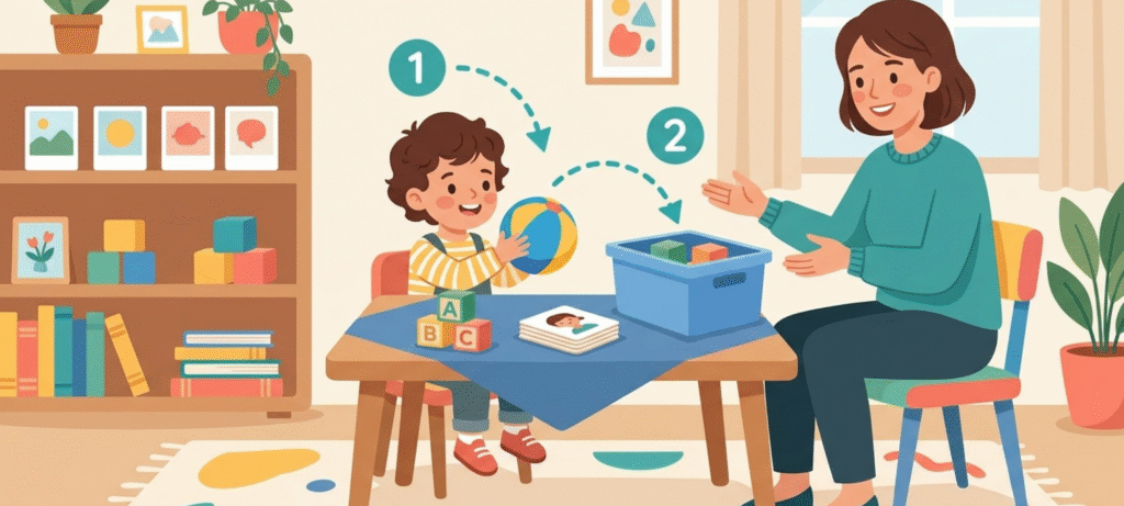 2 step directions for speech therapy with a child following instructions