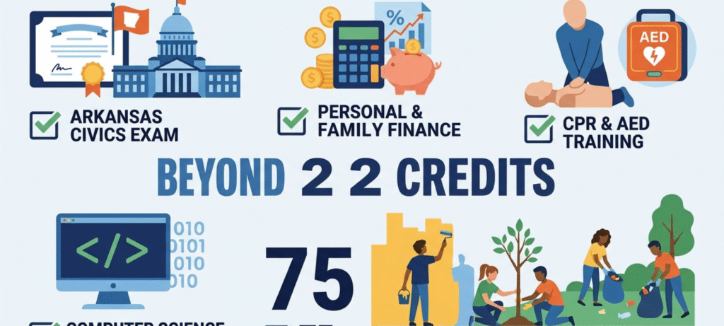 Arkansas graduation requirements beyond the 22-credit minimum