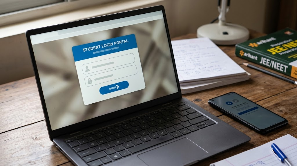 Student login screen for an online education platform
