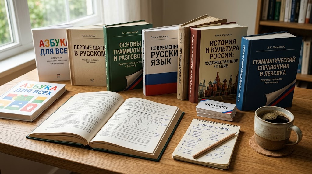Russian language books for different learning levels