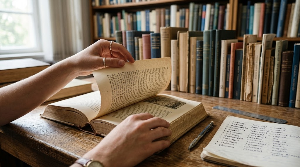 student studying Greek roots in scientific and academic vocabulary
